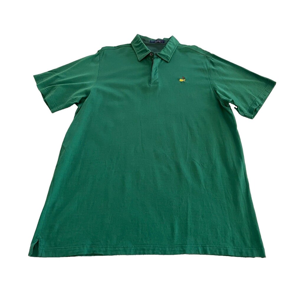 Masters Golf Logo Club House Collection Polo Shirt Green Made in Italy Mens XL